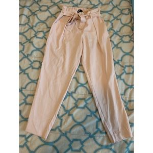 Paper bag waist pink pants